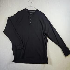 Stanley Jersey Henley Shirt Mens 2XL Black Workwear‎ Cotton Heavyweight XXL